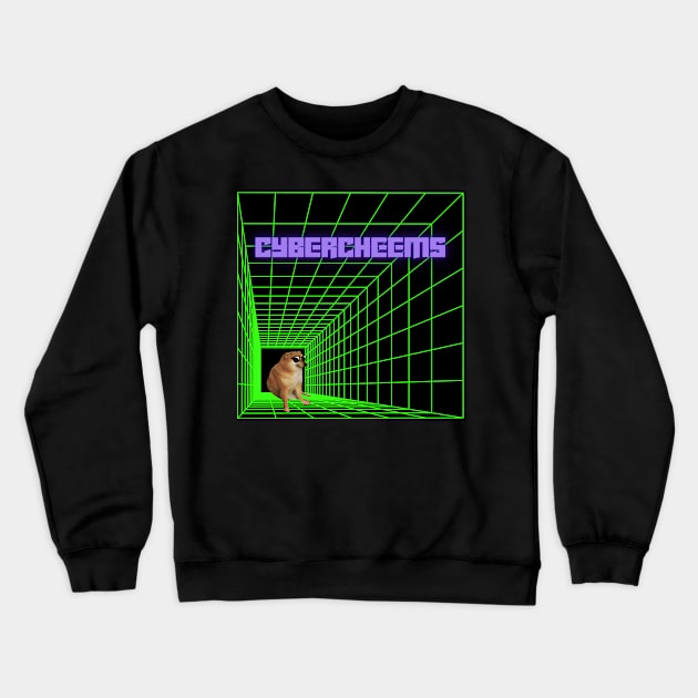 CyberCheems the dog in the cybermatrix Crewneck Sweatshirt by Corp413designs